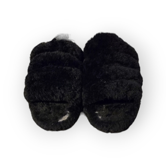 Ugg Fluff Yeah Black Shearling Slingback Slides - Picture 5 of 5